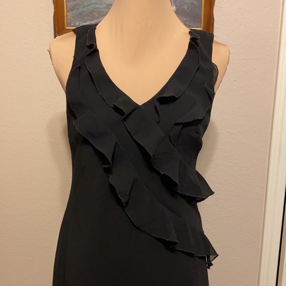 Sleeveless Black Ruffled Dress - Picture 2 of 5